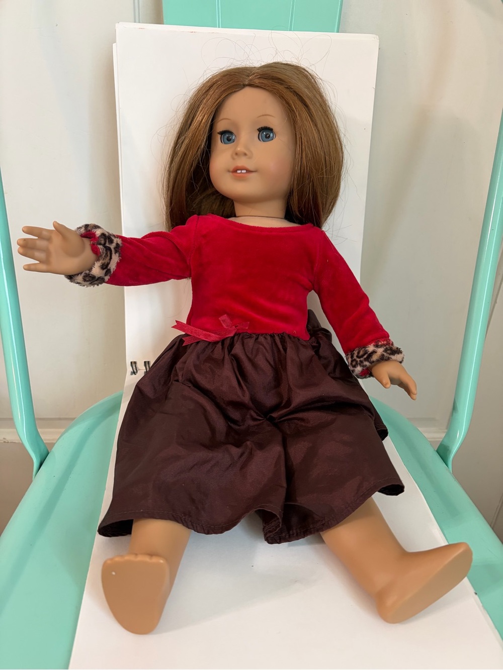 Retired 2008 American Girl Doll Emily Bennett Pleasant Co. Cherry Cordial Dress